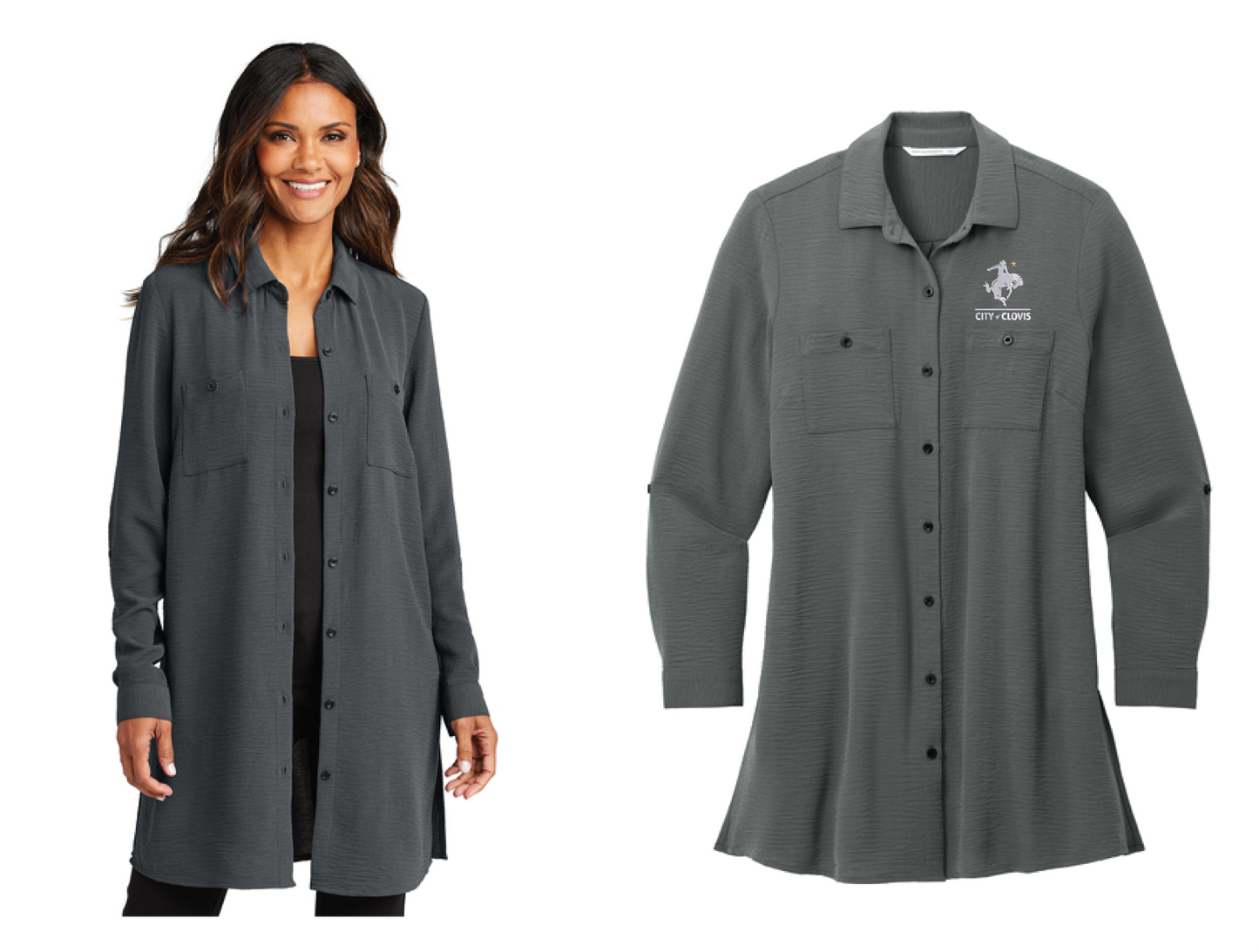 Port Authority® Women's Textured Crepe Long Tunic