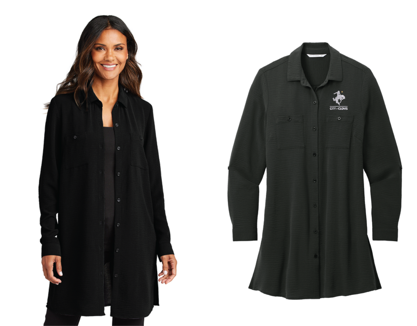 Port Authority® Women's Textured Crepe Long Tunic