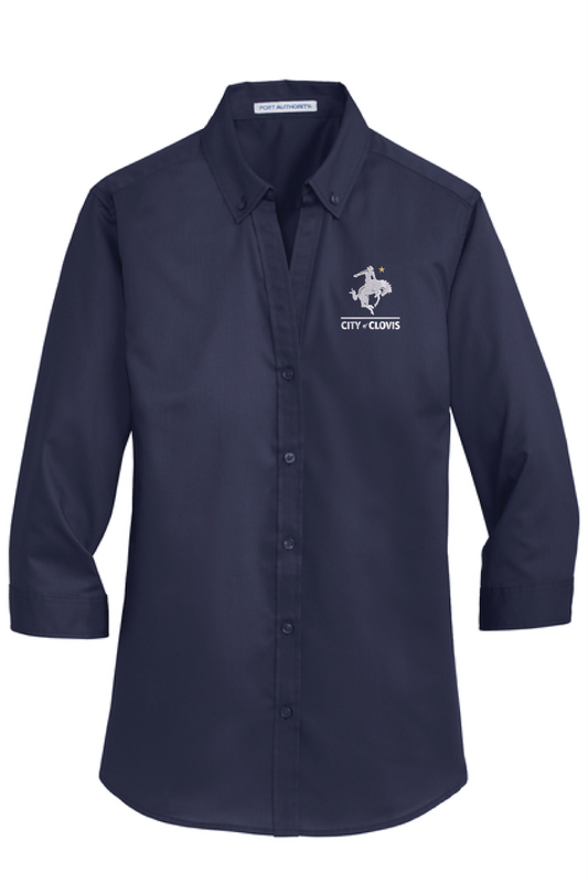 Port Authority® Women's 3/4-Sleeve SuperPro™ Twill Shir